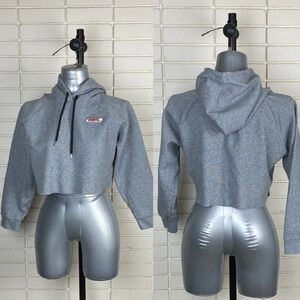 Gray casual sporty athleisure  pullover sweatshirt cropped hoodie size small